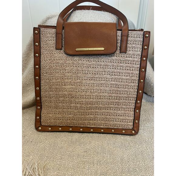 Steve Madden Bstraw Cognac Shoulder Tote Bag - Picture 4 of 9